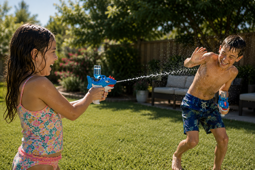 Shark Automatic Squirt Gun — The water fight weapon they'll never put down