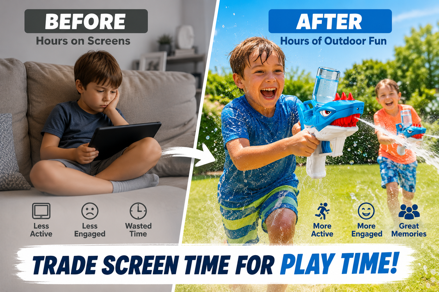 Shark Automatic Squirt Gun — The water fight weapon they'll never put down
